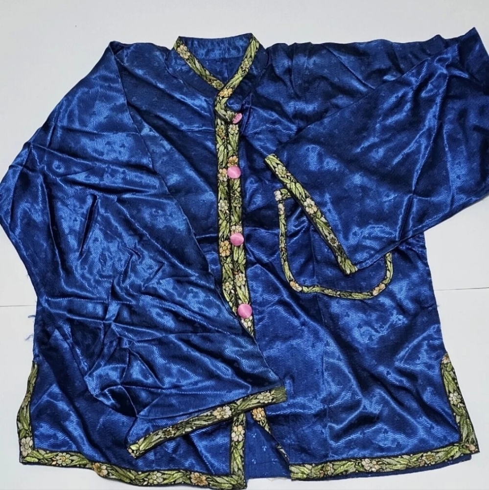 Vintage Handmade Japanese Silk Embroidered Pajamas